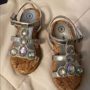 Girls silver Cherokee sandals